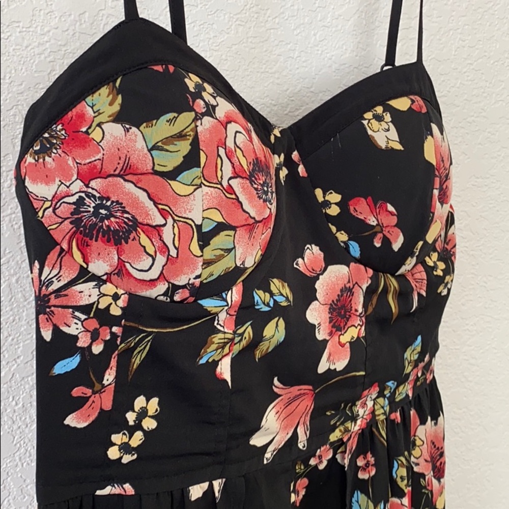 Floral maxi high low romper